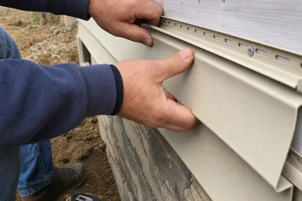 Vinyl siding installation on a home in Attica, IN